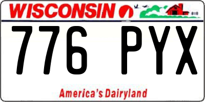 WI license plate 776PYX