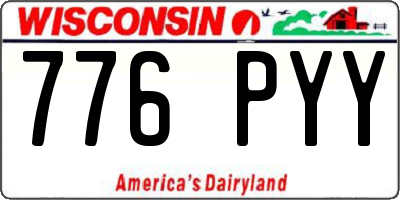 WI license plate 776PYY