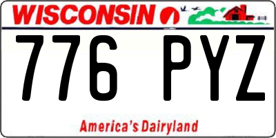 WI license plate 776PYZ