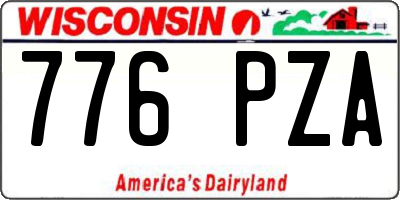 WI license plate 776PZA
