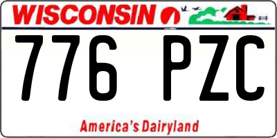 WI license plate 776PZC