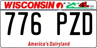 WI license plate 776PZD