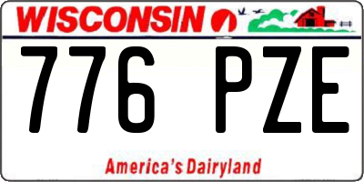 WI license plate 776PZE