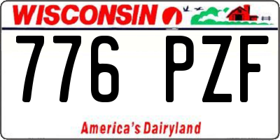 WI license plate 776PZF