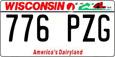 WI license plate 776PZG