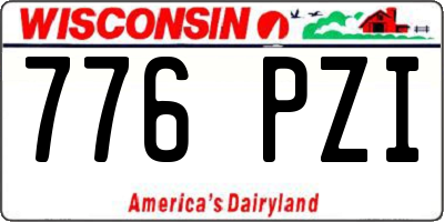 WI license plate 776PZI