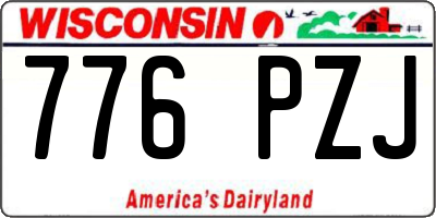 WI license plate 776PZJ