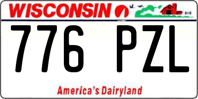 WI license plate 776PZL
