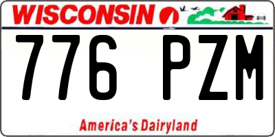 WI license plate 776PZM