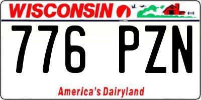 WI license plate 776PZN
