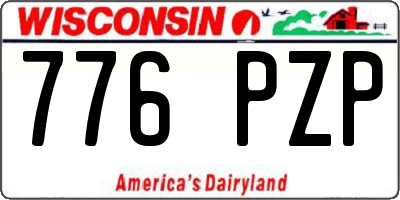 WI license plate 776PZP