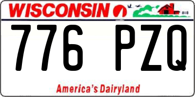 WI license plate 776PZQ