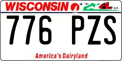 WI license plate 776PZS