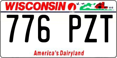 WI license plate 776PZT