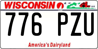 WI license plate 776PZU