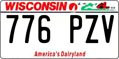WI license plate 776PZV