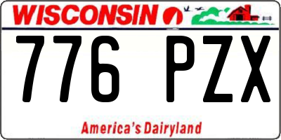 WI license plate 776PZX
