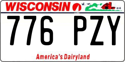 WI license plate 776PZY