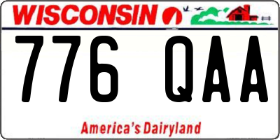 WI license plate 776QAA