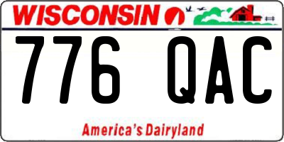 WI license plate 776QAC