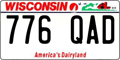 WI license plate 776QAD