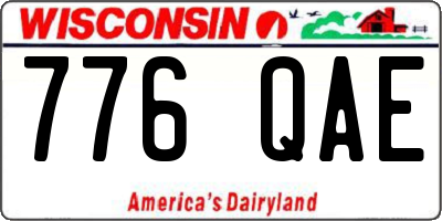 WI license plate 776QAE