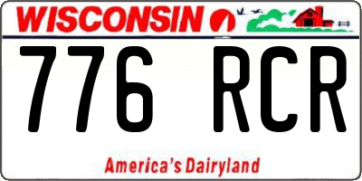 WI license plate 776RCR