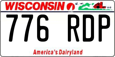 WI license plate 776RDP