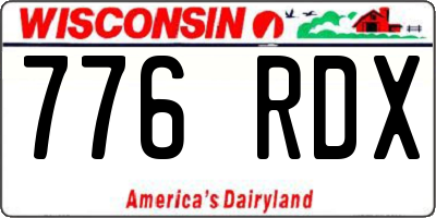 WI license plate 776RDX