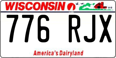 WI license plate 776RJX