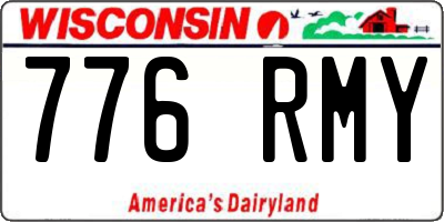 WI license plate 776RMY