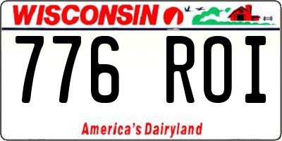 WI license plate 776ROI