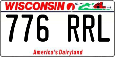 WI license plate 776RRL