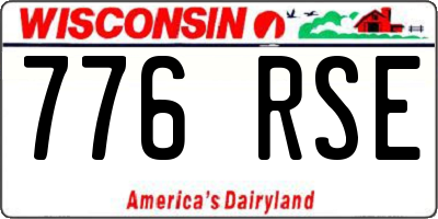 WI license plate 776RSE
