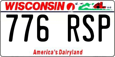 WI license plate 776RSP