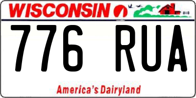 WI license plate 776RUA