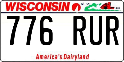 WI license plate 776RUR