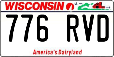 WI license plate 776RVD