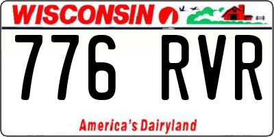 WI license plate 776RVR