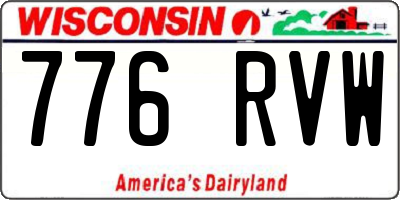 WI license plate 776RVW