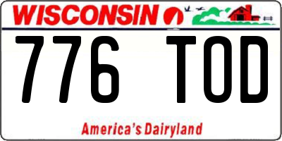 WI license plate 776TOD