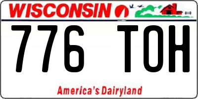 WI license plate 776TOH