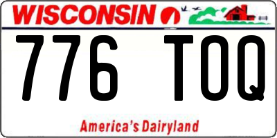 WI license plate 776TOQ