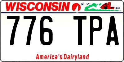 WI license plate 776TPA