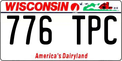WI license plate 776TPC