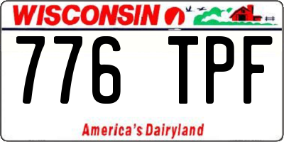 WI license plate 776TPF