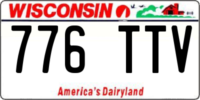WI license plate 776TTV