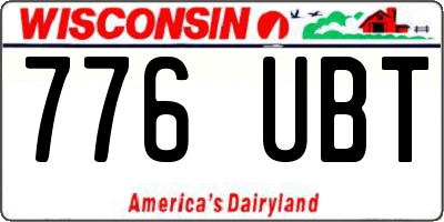 WI license plate 776UBT