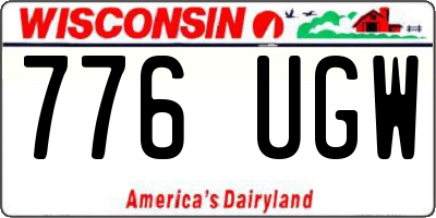 WI license plate 776UGW