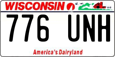 WI license plate 776UNH